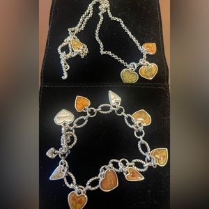 Brighton Piccadilly Reversible 3 Heart necklace and bracelet